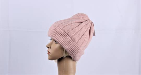 Head Start cashmere wide rib fleece lined beanie pink STYLE : HS4847PNK